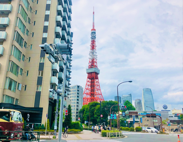 芝公園恋物語「赤羽橋方面から見た東京タワー」の写真